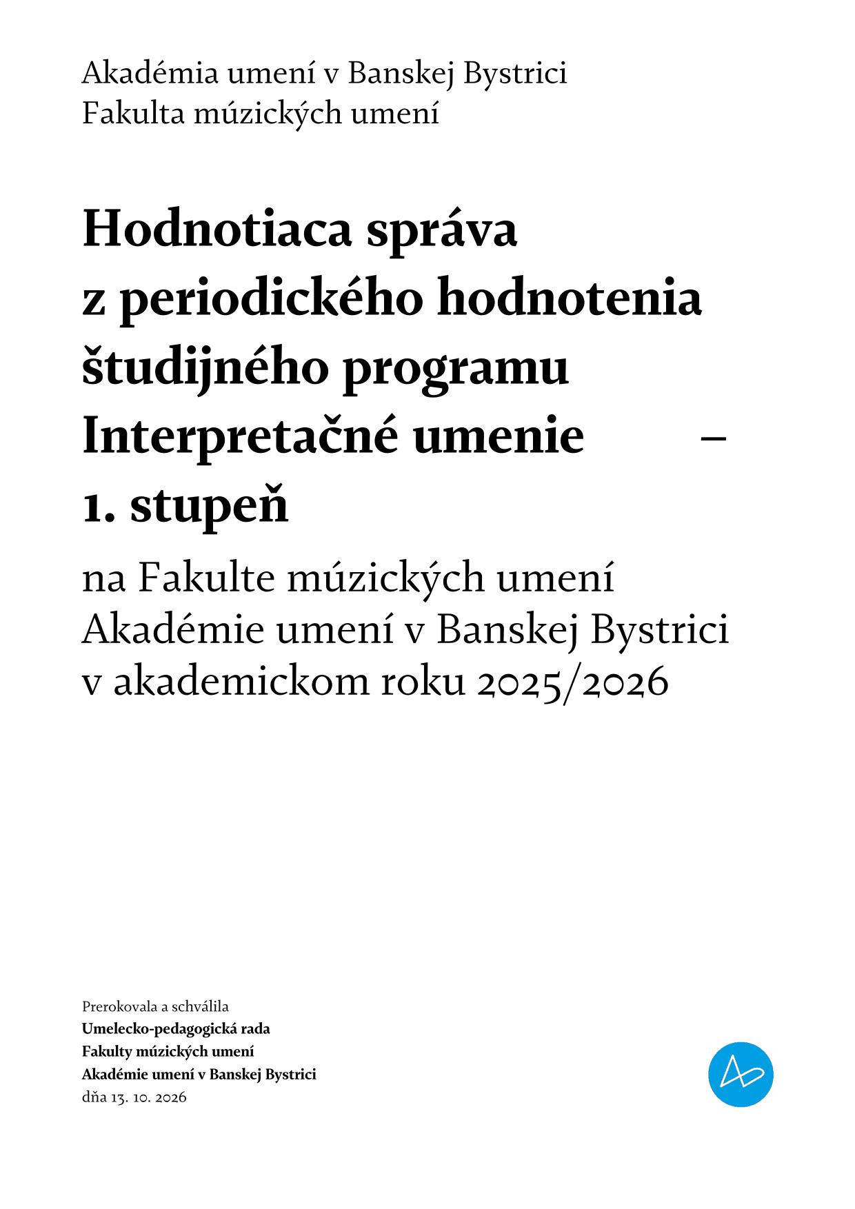 hodnotiaca sprava SP IU Bc 2025 2026