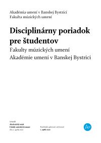 disciplinarny poriadok pre studentov FMU