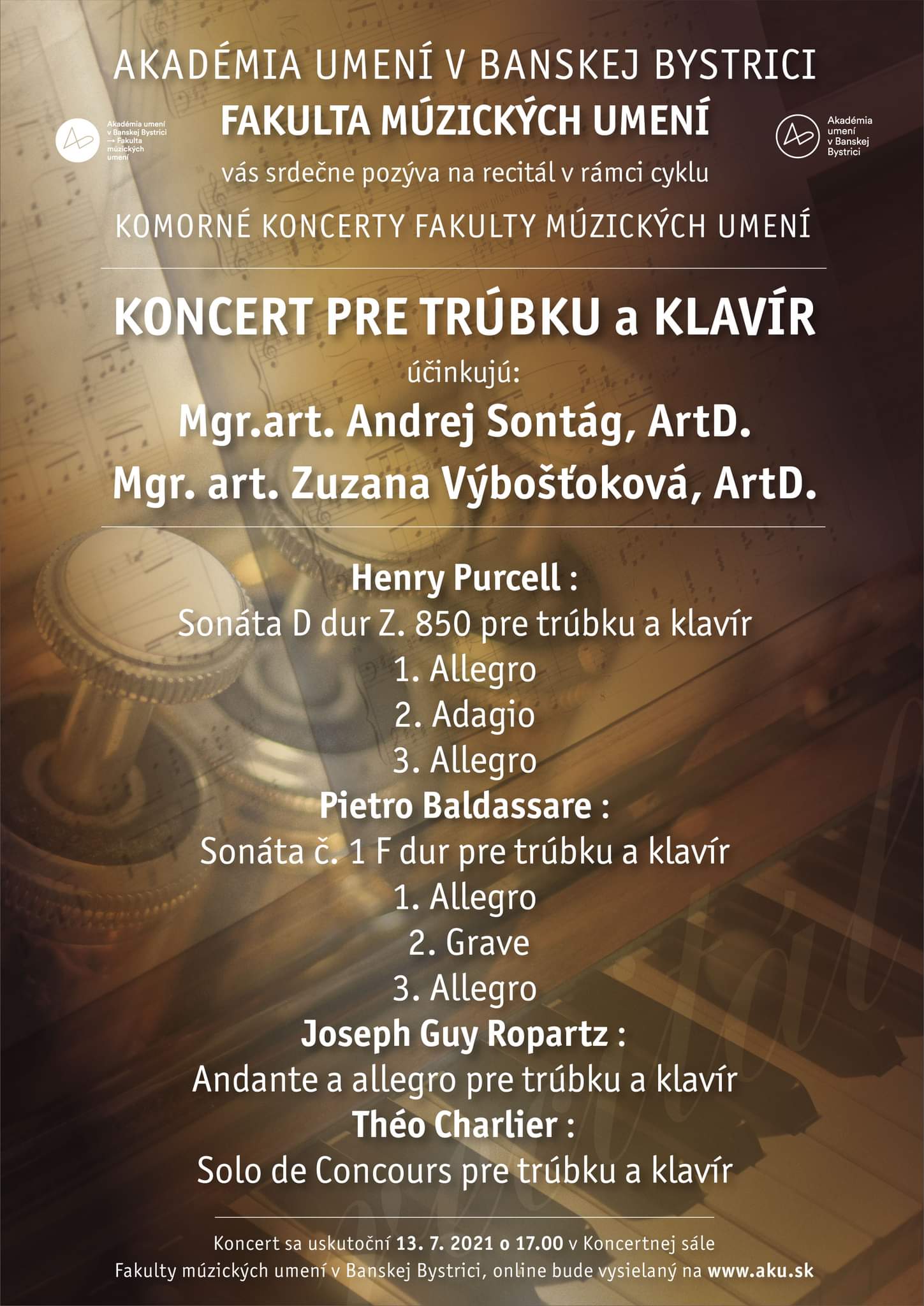 koncert pre trubku a klavir 13.7.2021